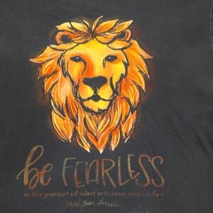 Black and Orange 'Be Fearless' Women's Top LARGE. Smoke Free Home
